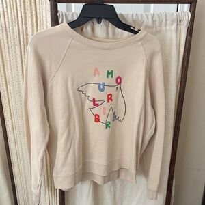 Sezane Cream Graphic Sweatshirt